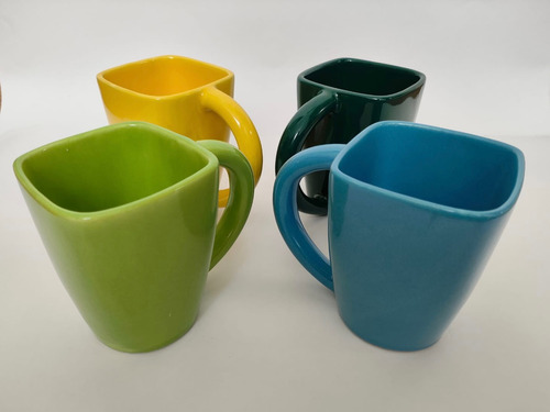 Tazas De Cerámica De Colores 4pz 