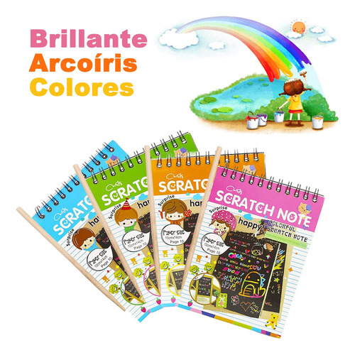Scratch Art,paquete De 32 Cuadernos De Arte Para Rascar,