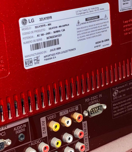Imagen 4 de 4 de Tv Led, Marca LG Modelo 32lh70yr