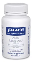 Comprar Ácido Alfa Lipoico 400 Mg Pure Encapsulations 60 Cápsulas
