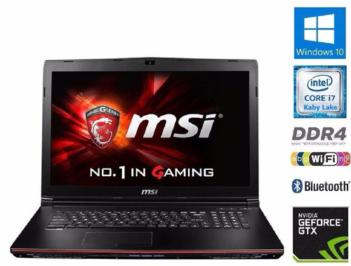 Notebook Gamer Msi Gl72 I7 8gb 1tb Nvidia 960 17,3puLG Steel