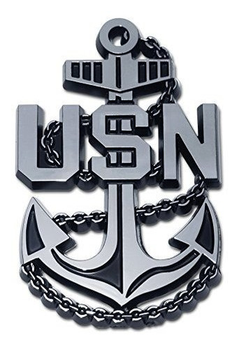 Emblema Cromado Para Auto U.s. Navy - Usn