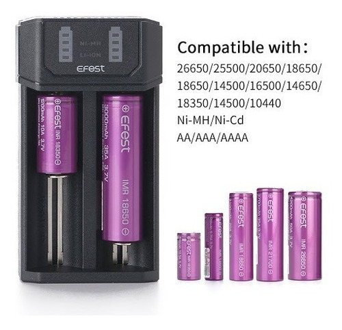 Imagen 6 de 10 de Cargador Efest Mega Usb 21700 + Fenix 5000mah X2 Unidades