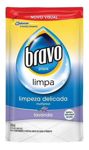 Kit 2 Refís Limpa-pisos Bravo Com Brilho Lavanda 500ml
