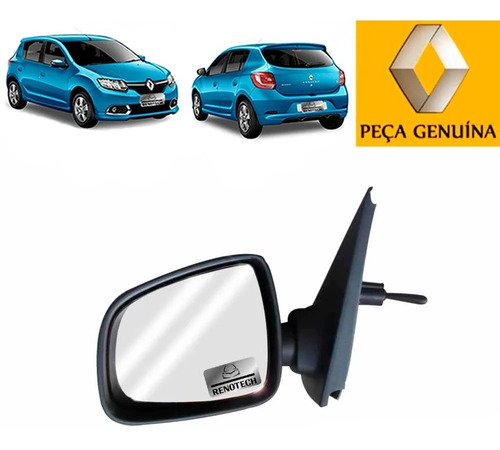 Retrovisor Esquerdo Manual Sandero Ii 2014 Acima 963021832r