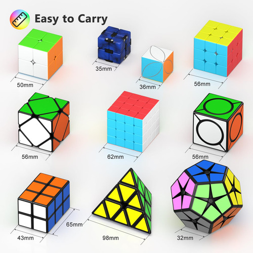 Conjunto Speed Cube Vdealen Magic Cube 2x2 3x3 4x4 2x2x3 Com