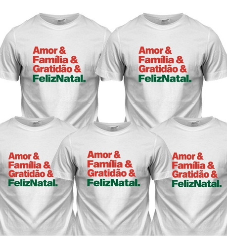 2 Camisetas Frases Natal Kit Palavras Família Personalizada | MercadoLivre