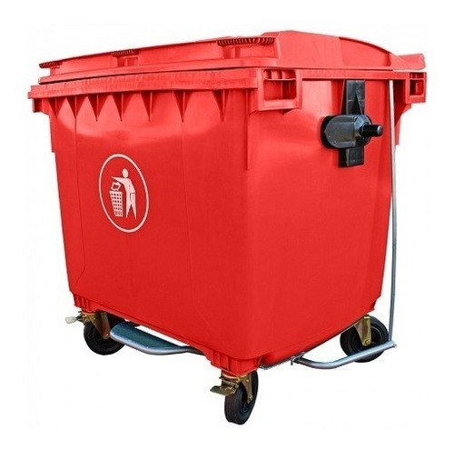 Contenedor Basura Con Pedal 1100 Litros Rojo