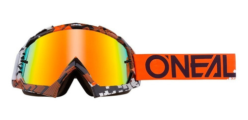 Goggles Motocross Ciclismo Oneal B-10 Pixel Naranja Radium
