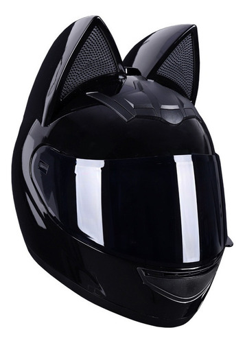 . Casco De Motocicleta Con Orejas De Gato For Mujer, Cara