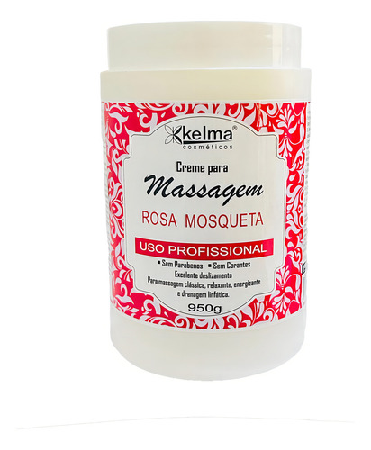 Creme Massagem Rosa Mosqueta Kelma Profissional 950g