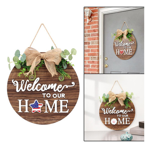 Bienvenida Puerta De La Pared Decorativo Colgante Flor Al