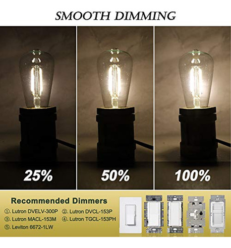 Bombilla Led Edison 2w Aomryom, 30w Equiv. 250lm, 3000k,