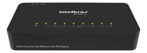 comprar Switch Intelbras de 8 Portas Fast 10u002F100 Ethernet Sf 800 Q+