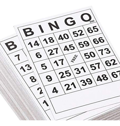 Tarjetas De Papel De Juego Bingo 1 En Una Sola 60 Hojas Sin