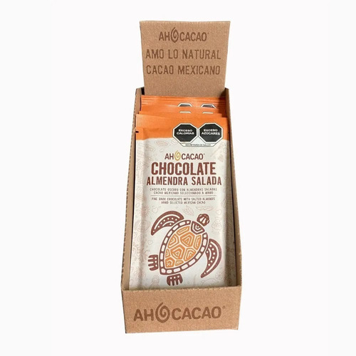 Chocolate Con Almendra Salada Ah Cacao 5 Barras De 75g