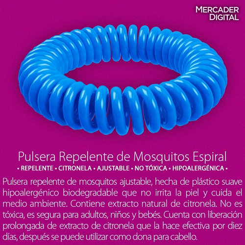 3 Pzs Pulsera Repelente Mosquitos Zancudos Citronela Natural