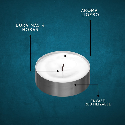 100 Velas Tealight Con Ligero Aroma Citrico Flotantes.