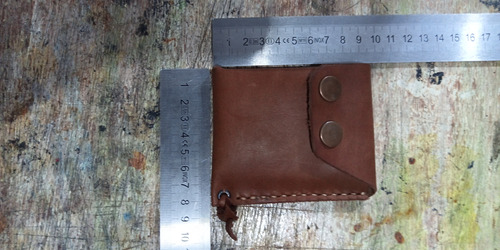 Cartera De Cuero Minimalista Tipo Tarjetero