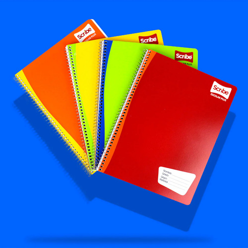 Kit 6 Cuadernos Scribe Profesional 100 Hojas Doble Raya