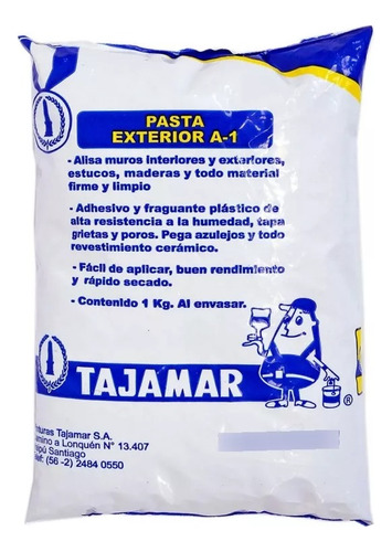 Pasta Muro Exterior A-1 Tajamar Terminación Blanca Bolsa 1kg