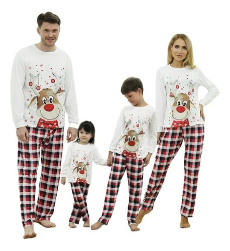 Pijamas De Navidad For La Familia Con Estampado De Renos