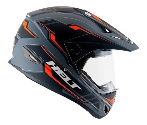 Capacete para moto cross Helt Cross Vision Triller laranja M