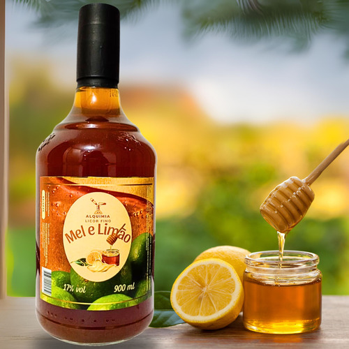 Licor Fino De Mel E Limão Alquimia 900 Ml (vidro)