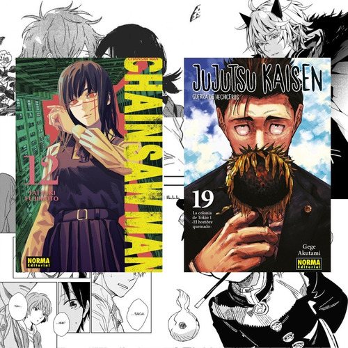 Chainsaw Man 12 + Jujutsu Kaisen 19 - Norma Editorial