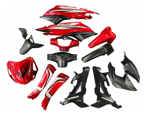 Kit De Plasticos Original Gilera Smash 110r Rojo 14 Piezas