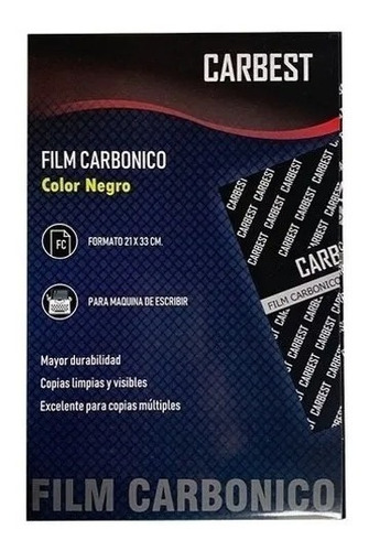 Papel Carbonico Oficio Carbest X10 Unidades Color Negro