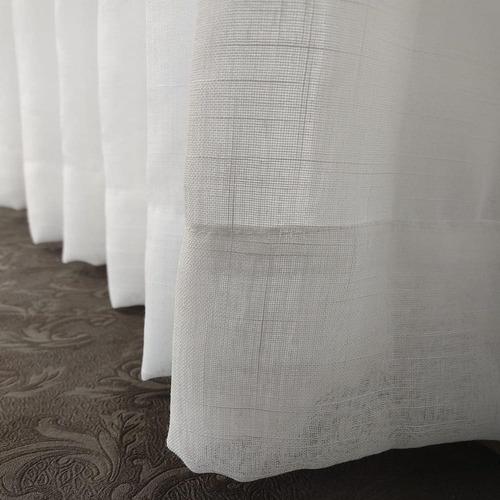 Kit Com 2 Cortinas Linho Com Forro Para Trilho Suiço