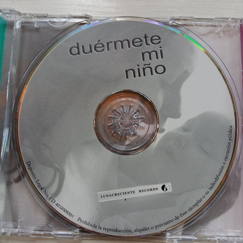 Álbum Cd Disco Música Infantil De Cuna Bebé Duérmete Mi Niño
