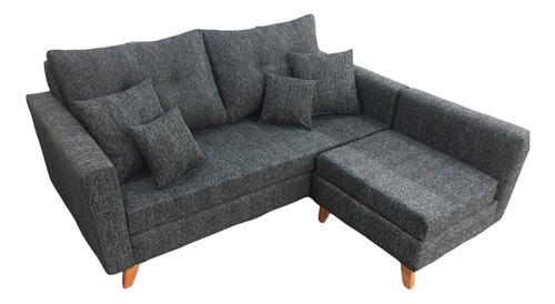 Sillon Sofa Escandinavo Con Puff Dadaa Chenille Premium