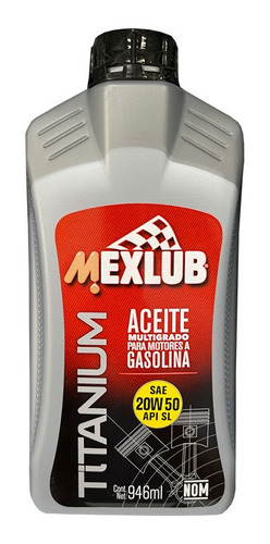 Aceite Mexlub Titanium  Sae 20w50 900ml