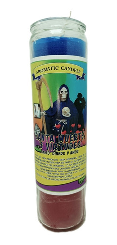 Veladora Santa Muerte 3 Virtudes Salud Dinero Y Amor 