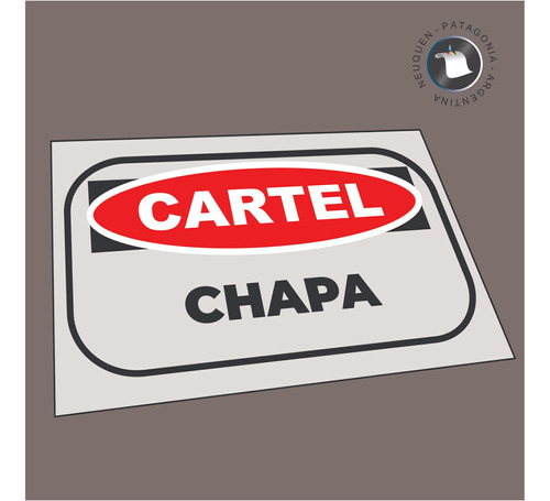 Cartel Chapa Galvanizada Nº 22 -  1x0.3 Mts. - Cant 2