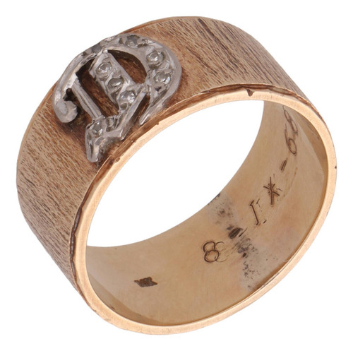 Anillo De 14k Oro Amarillo, Motivo Letra  D  10.2 Gramos