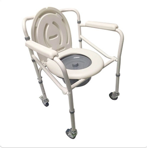 Silla De Baño Cromada, Ayuda Sanitaria Con Ruedas Ft-700