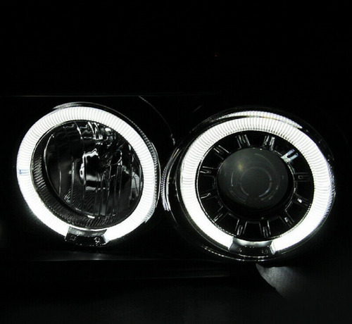 F150 F250 F350 1992 - 1998 Juego Faros Con Ojo De Angel Negr