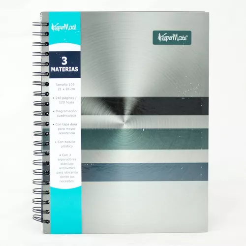 CUADERNO ARGOLLADO KEEPERMATE, GRANDE, *HOJA BLANCA*, 60 H