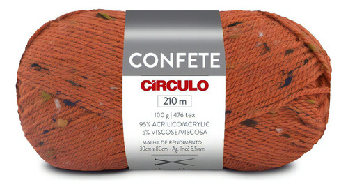 Lã Confete 100g Circulo - Tricô / Crochê Cor 3249 - Licor
