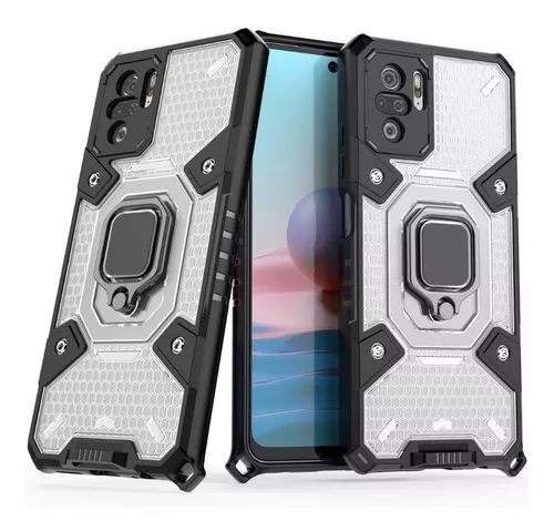 Funda para Xiaomi Redmi Note 10 4G / Note 10S (no compatible con Note 10  5G) con 2 protectores de pantalla, soporte giratorio de 360°, protección de