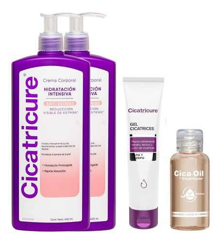  Pack Cicatricure 2 Antiestrias+ Gel Cicatrices 30g+ Oil 50ml