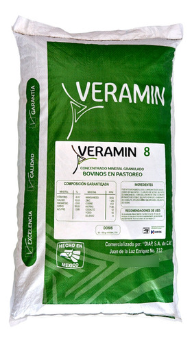 Sal Mineral Veramin 8 Bovinos En Pastoreo Saco De 20 Kg