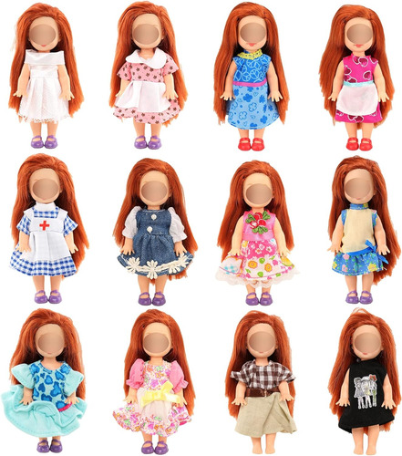 Barwa 6pcs Vestidos De Moda De Ropa De Muñeca De 4 Pulgadas
