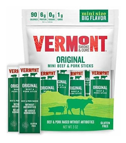 Vermont Smoke & Cure, Original, Mini Palillo De Carne Go Pac