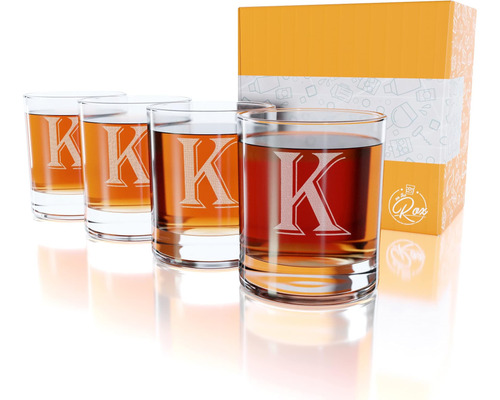 Regalos Con Monograma Para Hombres - 4 Vasos De Whisky Perso