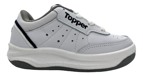 Zapatillas Topper Colegial X Forcer Niños - Blanco Gris