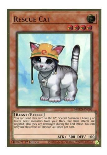 Yugioh Rescue Cat Mged-en006 - Premium Gold Rare